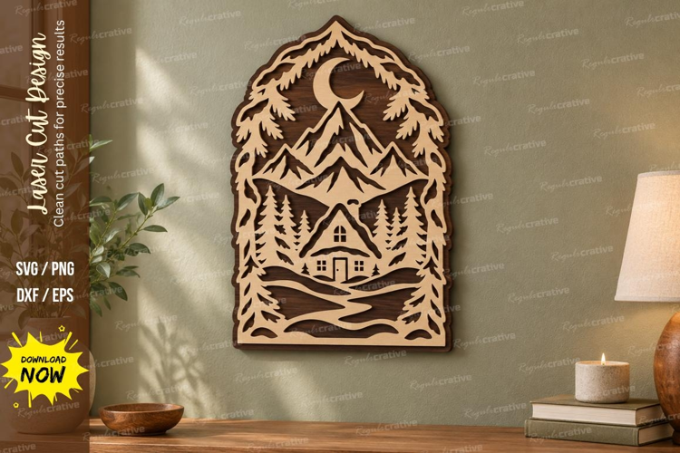Cabin Arch Laser Cut SVG File, cabin arch svg, arched cabin