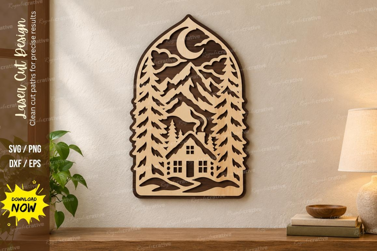 Moon Cabin Arch Laser Cut SVG File, moon cabin arch, moon
