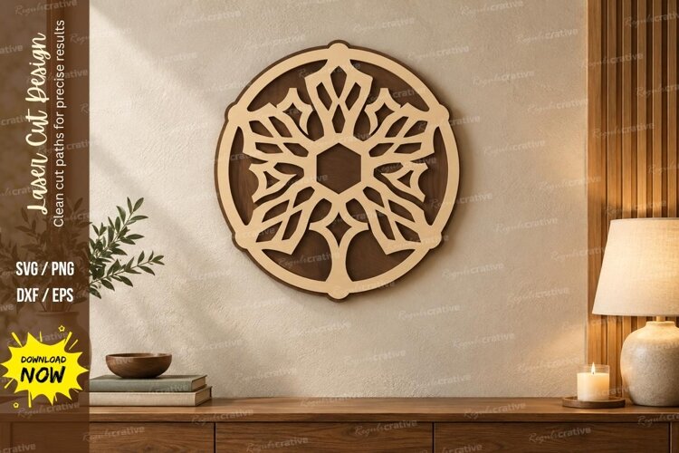 Hexagon Snowflake Laser Cut SVG File, hexagon snowflake svg example image 1