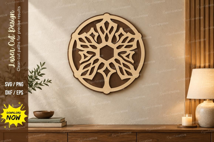 Hexagon Snowflake Laser Cut SVG File, hexagon snowflake svg