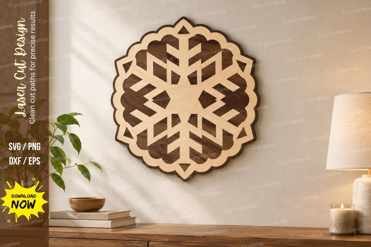 Ornate Snowflake Laser Cut SVG File, ornate snowflake svg
