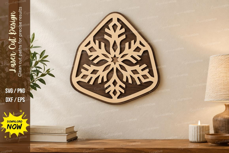 Teardrop Snowflake Laser Cut SVG File, teardrop snowflake,