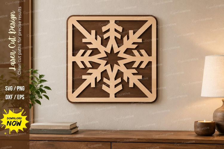 Square Snowflake Laser Cut SVG File, square snowflake svg,