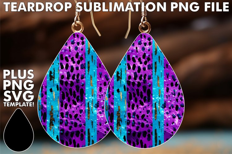 Leopard Print Elegance: Sparkling Teardrop Charm