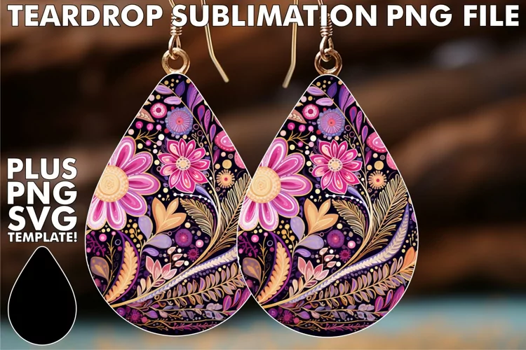 Expressive Teardrop Treasures: Colorful Sublimation