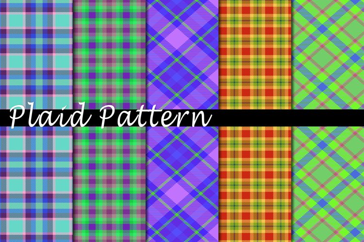 Plaid Pattern Digital Paper Bundle example image 1