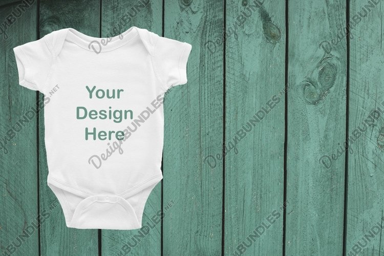 Baby White Bodysuit Clothes Mockup