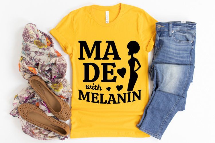 Made With Melanin SVG, Afro Lady SVG files for Cricut example image 1