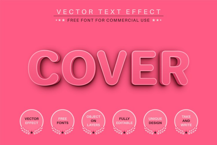 Pink Cover - Editable Text Effect, Font Style