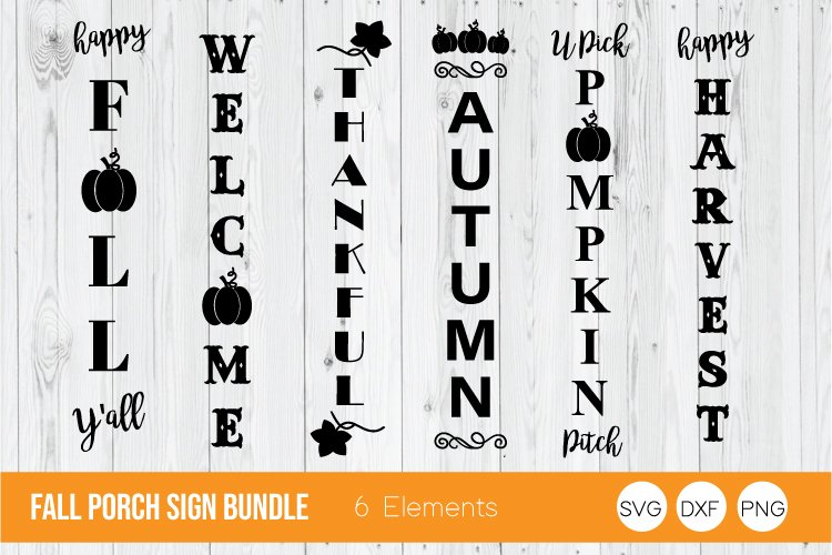 Fall Porch Sign Bundle, Halloween SVG, Fall Bundle SVG example image 1