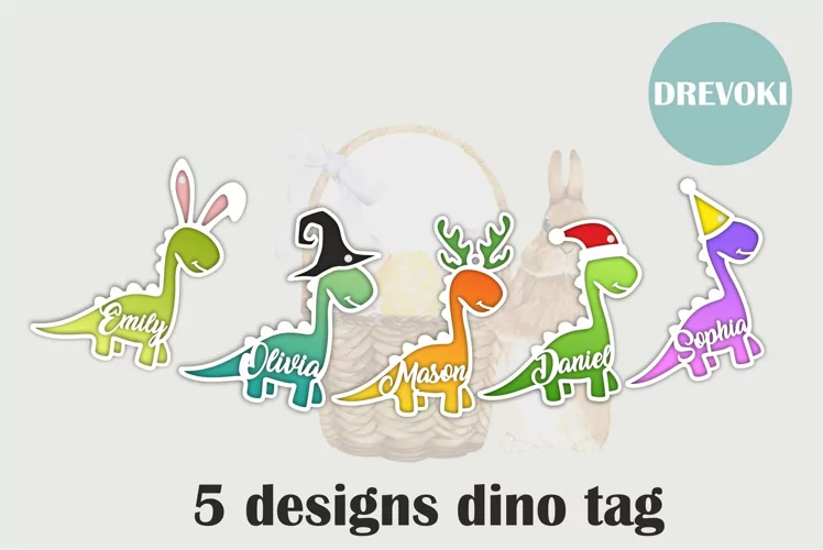 dinosaur custom tag svg laser cut file tag svg glowforge
