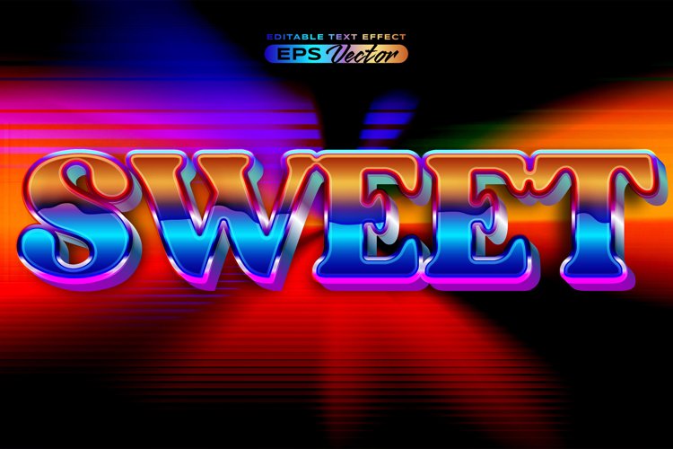 Retro editable text effect style plasma futuristic 80s example image 1