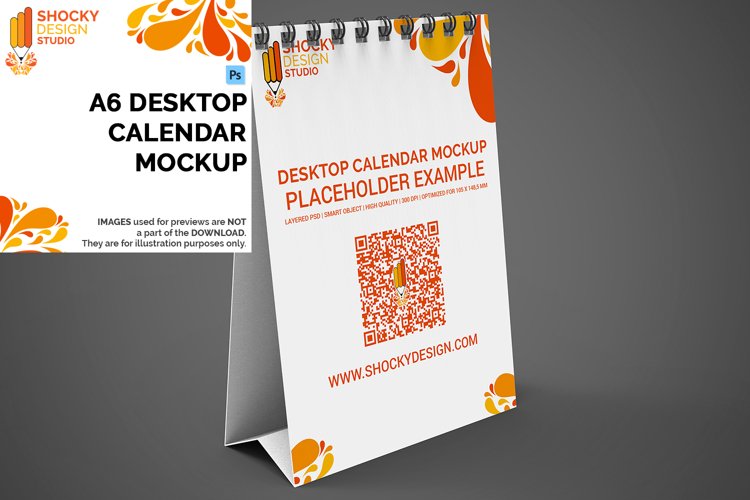 Desktop Calendar A6 Mockup example image 1