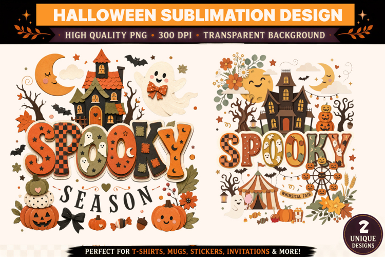 Spooky Season Sublimation PNG | Cute Halloween Haunted House