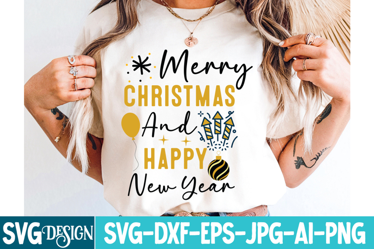 Merry Christmas And Happy New Year SVG Design ,Christmas