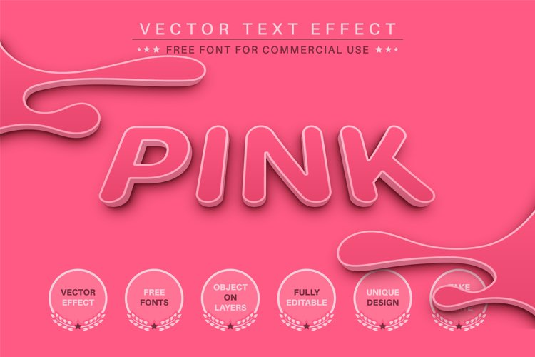 3D Pink - Editable Text Effect, Font Style example image 1