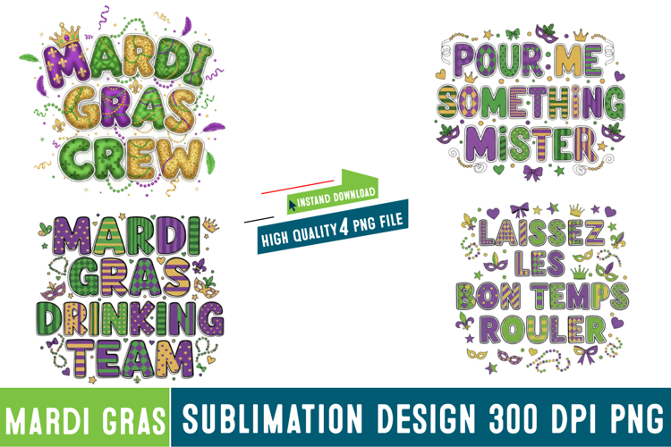 Mardi Gras Sublimation Design Image 10