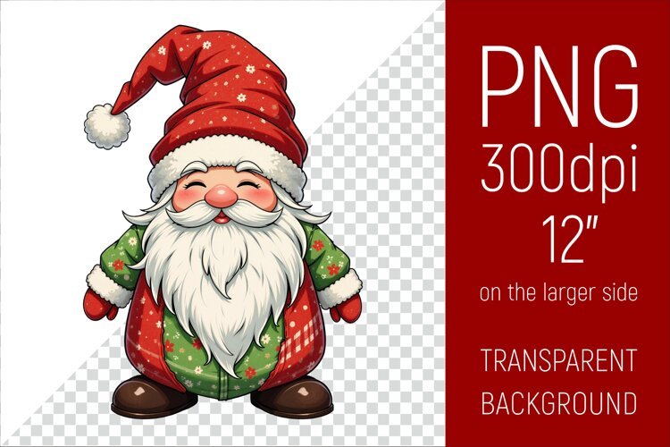 Christmas Gnome PNG | Christmas Sublimation Design example image 1