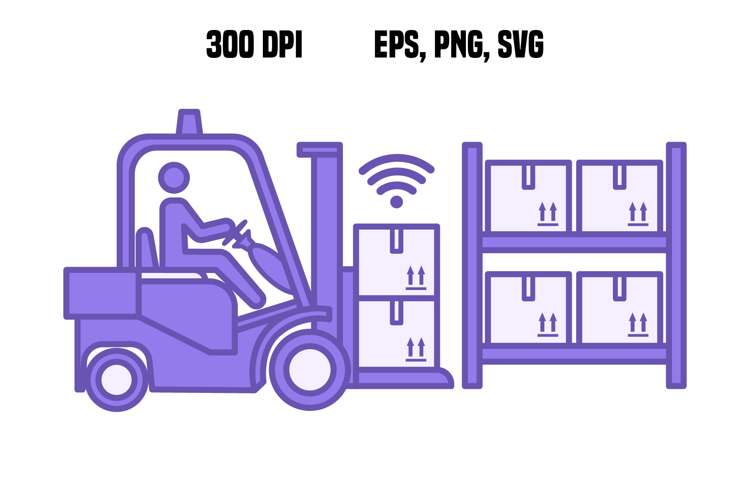 Purple Warehouse Logistics Icon