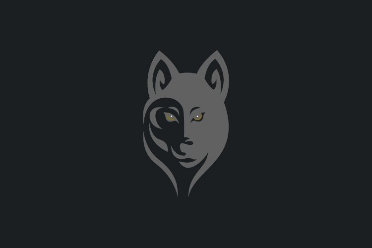 wolf half face logo example image 1
