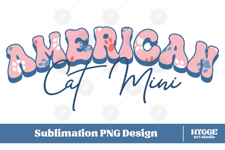 American Cat Mini 4th of July USA Paw DTF PNG Sublimation
