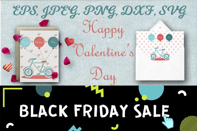 Valentines Day set. Greeting card. Beautiful patterns gift. example image 1