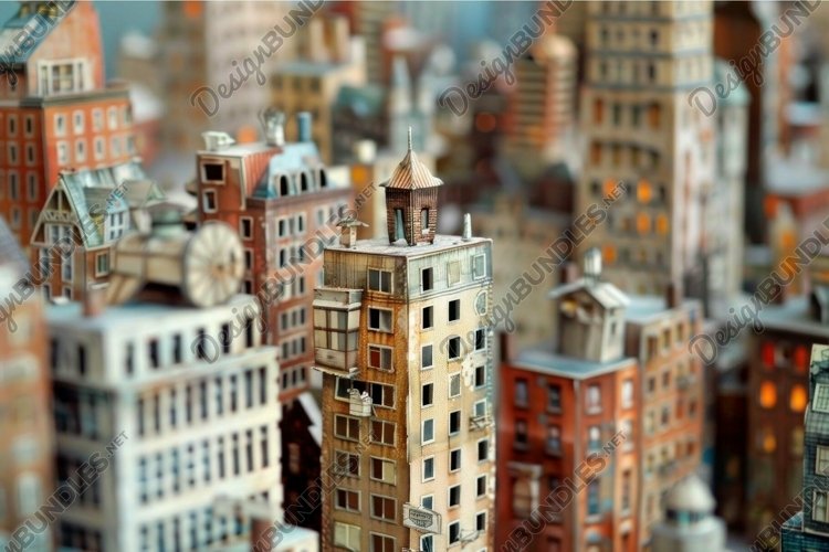 Miniature cityscape with tiltshift effect example image 1