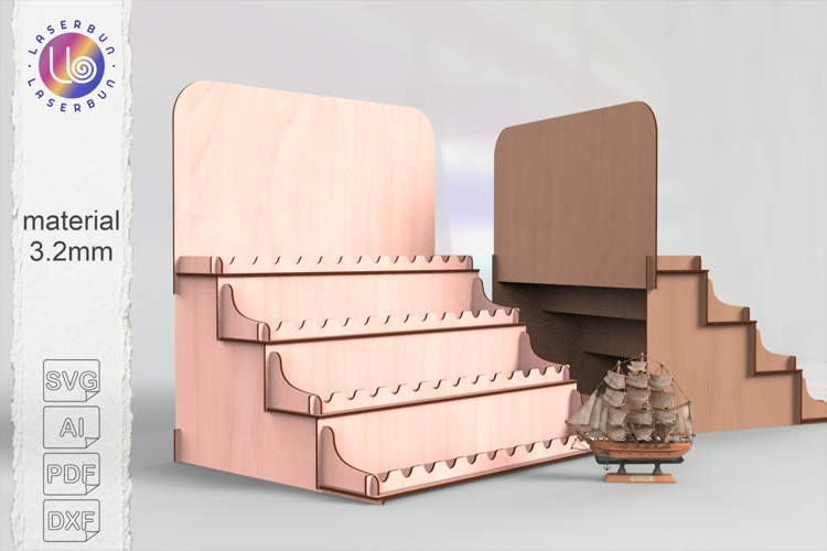 Tiered Display Rack SVG for Oils, Pens, or Paints