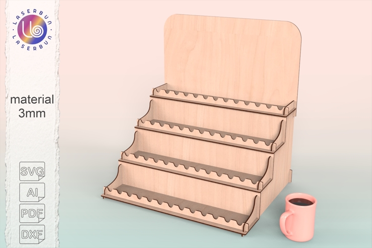 Compact Tiered Shelf SVG for Craft Display