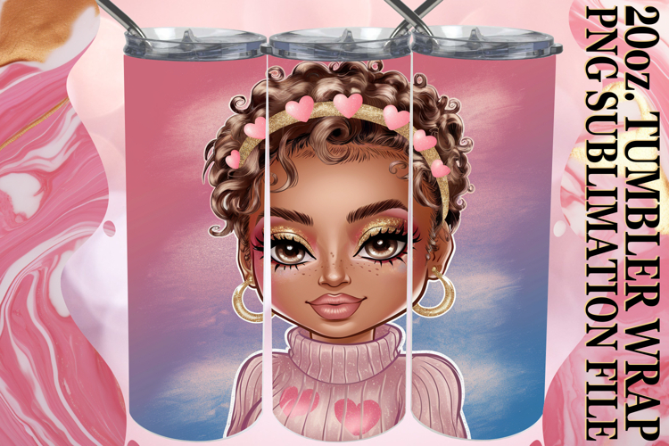 ENCHANTED MEMORIES 20oz TUMBLER WRAP, Afro Girl