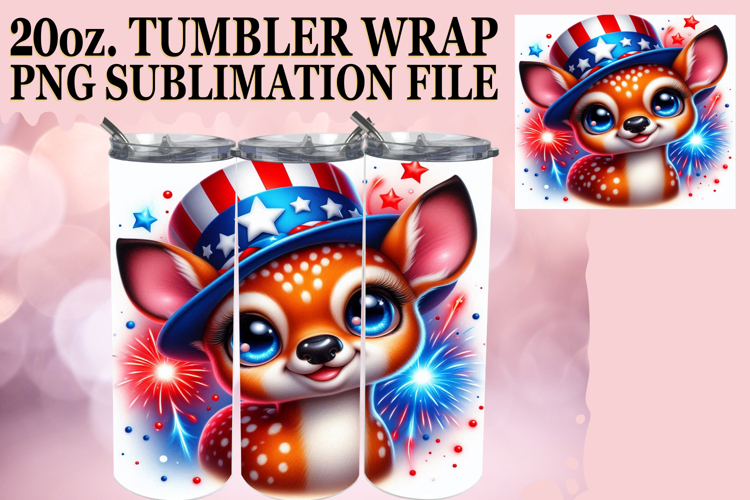 Vibrant Nights 20oz tumbler wrap, USA Animals