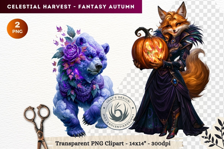Autumn Fantasy Clipart PNG Celestial Steampunk Harvest