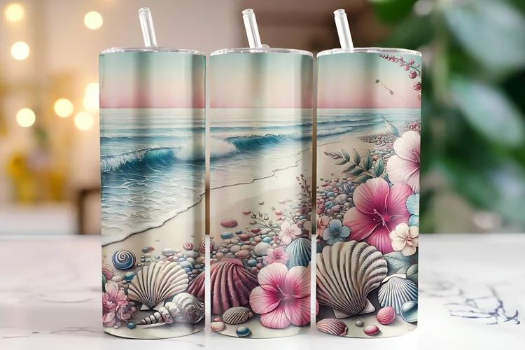 Seashell Tumbler Wrap | Sublimation | Tumblers