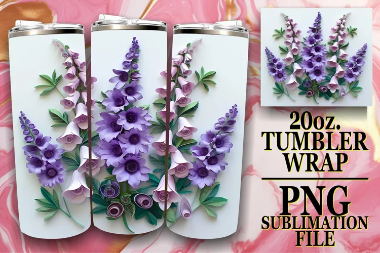 Delicate Springtime 3D Blossom 20oz Tumbler Wrap