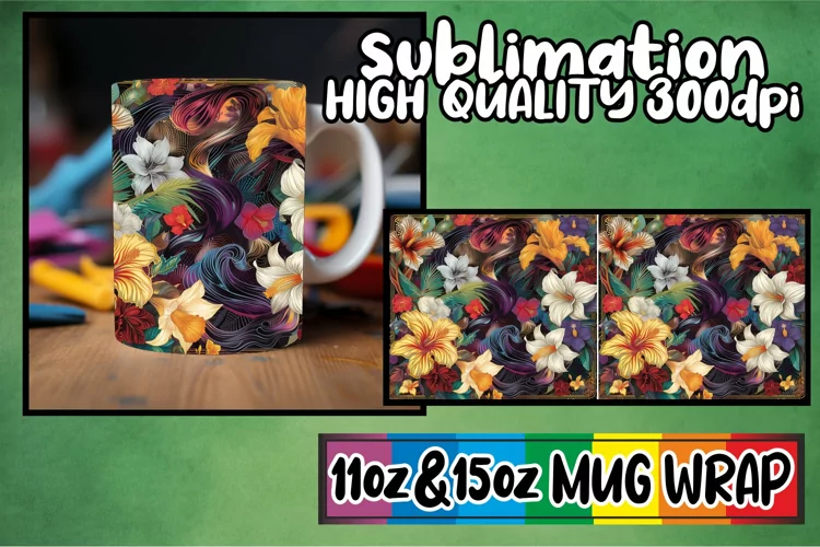 Springtime Abstract Blossom Mug Wrap 11oz/15oz