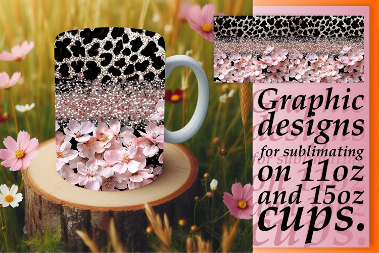 Floral Leopard Sparkle Mug Design