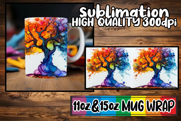 Tranquil Tree Mug Wrap - Sublimation 11oz 15oz