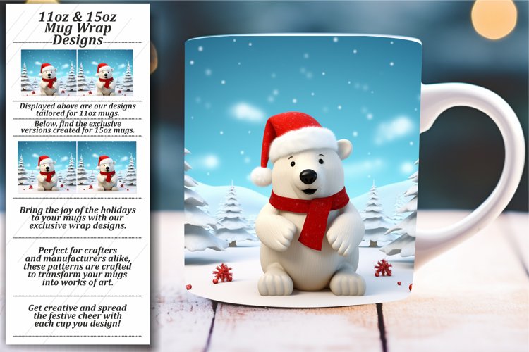 Vibrant Seasonal Charm: Holiday Mug Wrap Design example image 1