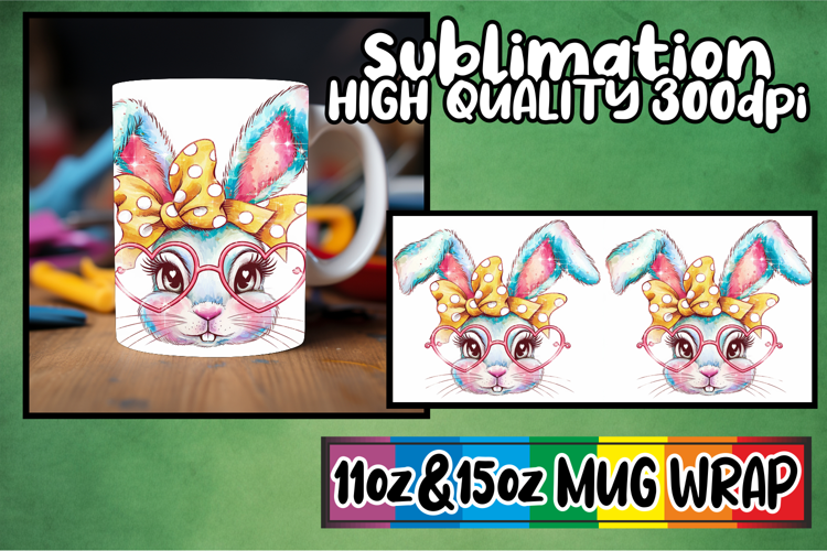 Enchanted days 11oz 15oz sublimation wrap, Easter Bunny