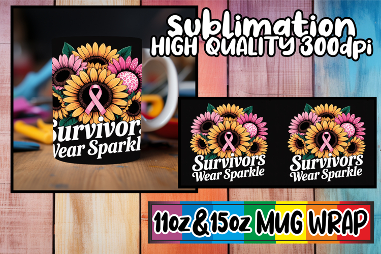 Gentle smiles 11oz 15oz sublimation wrap, Breast Cancer