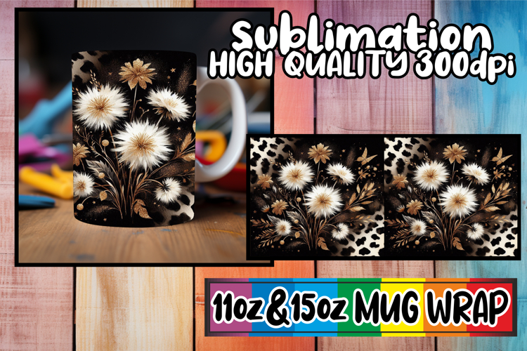 Serene moments 11oz 15oz sublimation wrap, Leopard Prints