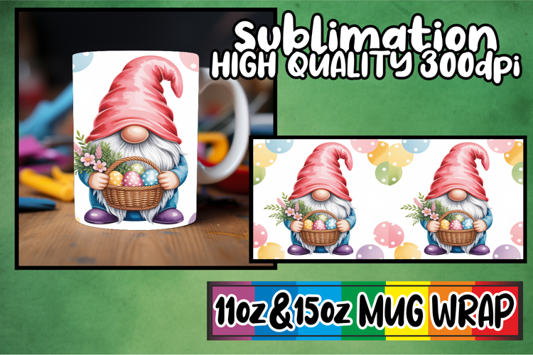 Sweet memories 11oz 15oz sublimation wrap, Easter Gnomes