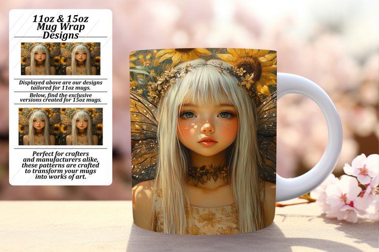 Glamorous 15oz Mug Wrap Png Artwork , Fairy