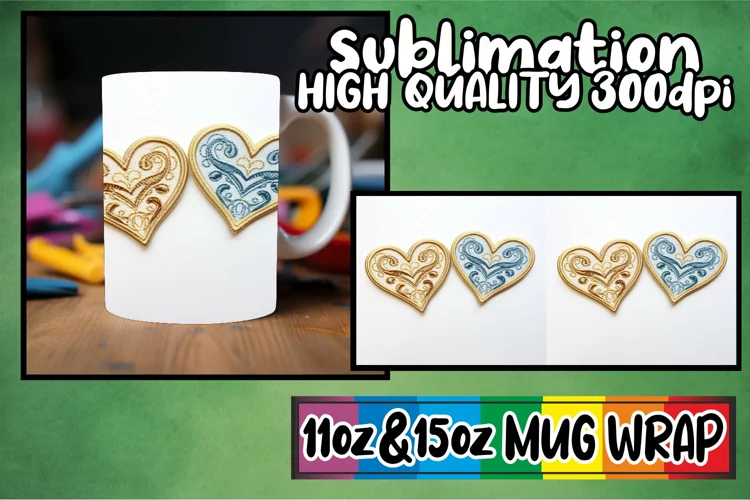 Valentine's 3D Stitched Cup Design