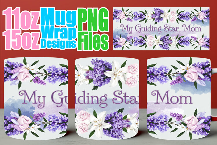 Pure elegance sublimation 11oz 15oz mug wrap, Mother's Day example image 1