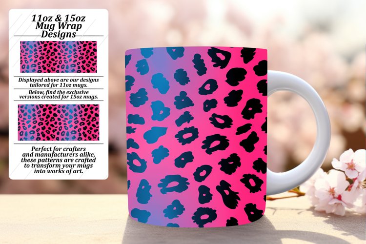 Chic Leopard Gradient Art Mug Wrap - 11oz 15oz