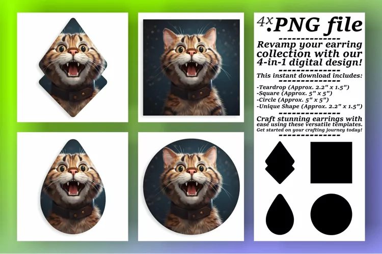 Kitty Kaleidoscope: Colorful Sublimation Designs