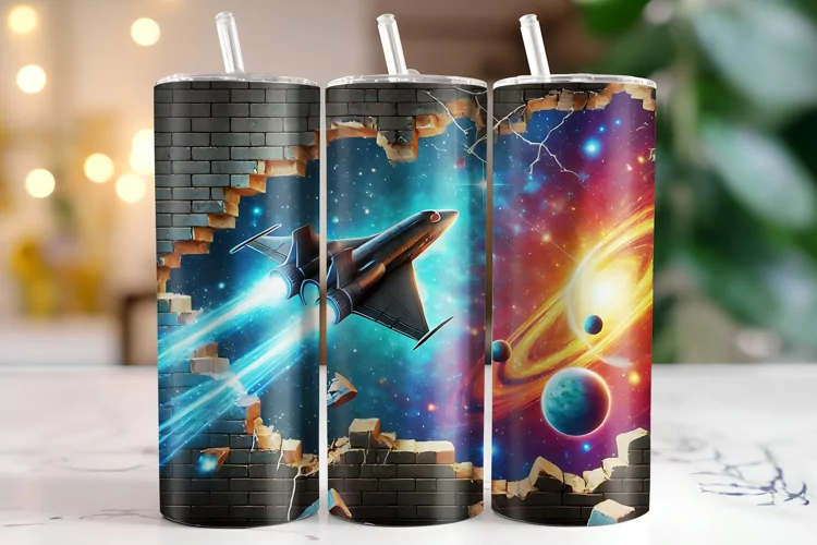 Space Shuttle Tumbler Wrap | Sublimation | Tumblers