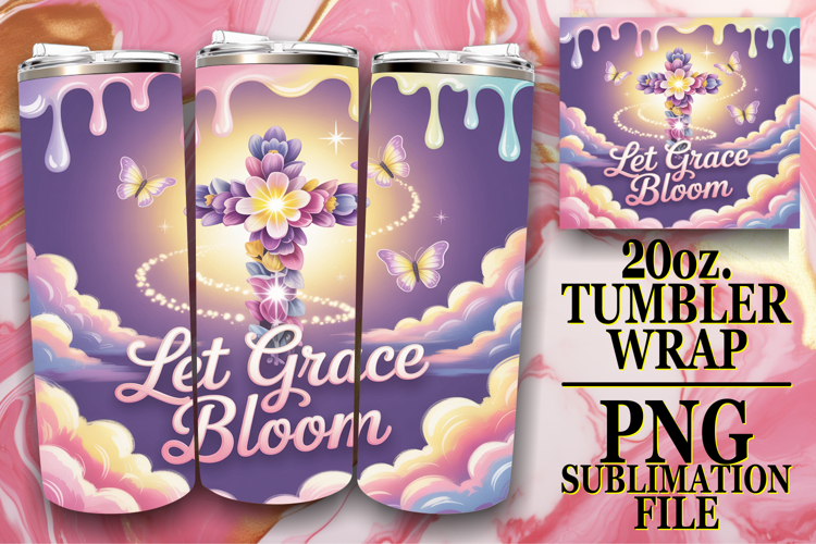 Vibrant colors 20oz tumbler wrap, Religious