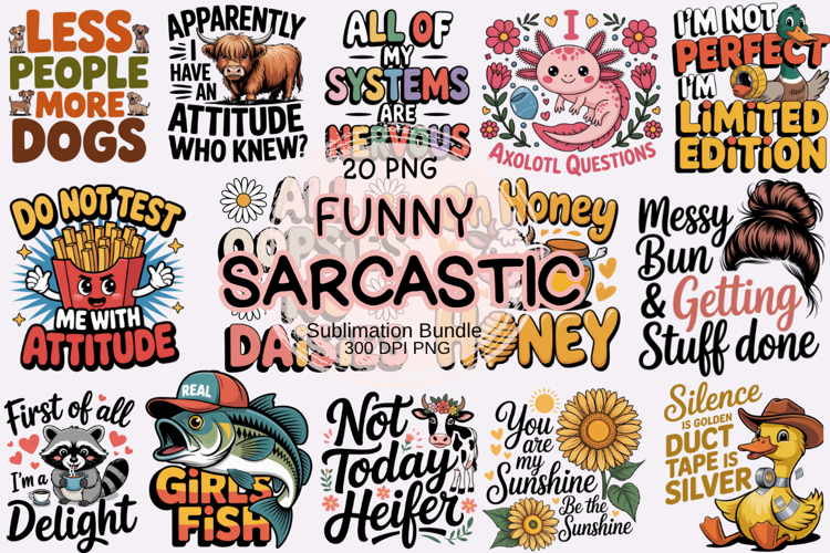 20 Funny Sarcastic Sublimation Bundle ,Sarcastic Bundle